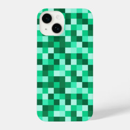 Green Pixels Cell Phone Case Minecraft Print iPhone 14 Hoesje