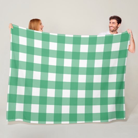 Green Plaid 60x80 Fleece Deken (In situ)