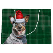 Green Plaid Blue Heeler Hondenliefhebber Vakantie Groot Cadeauzakje (Voorkant)