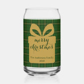 Green Plaid Christmas Festive Pattern -  Blikvorm Glas (Voorkant)