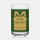 Green Plaid Christmas Festive Pattern -  Blikvorm Glas (Achterkant)