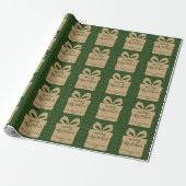 Green Plaid Christmas Festive Pattern -  Cadeaupapier (Uitgerold)