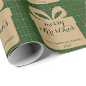 Green Plaid Christmas Festive Pattern - Cadeaupapier (Rol Hoek)