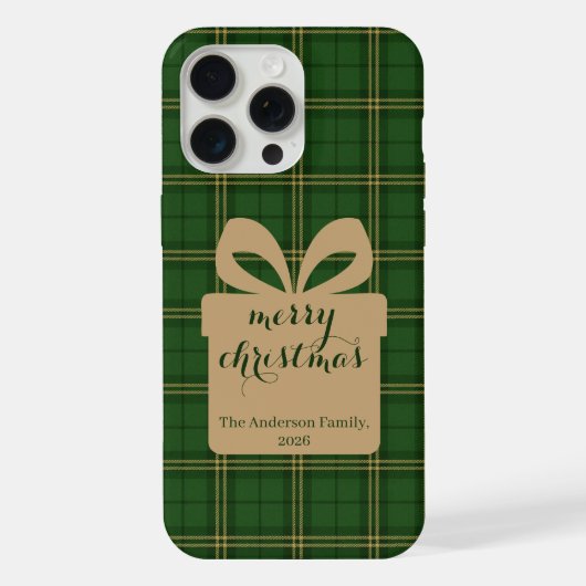 Green Plaid Christmas Festive Pattern -  iPhone Hoesje (Achterkant)