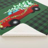 Green Plaid Christmas Sherpa Blanket (3/4)