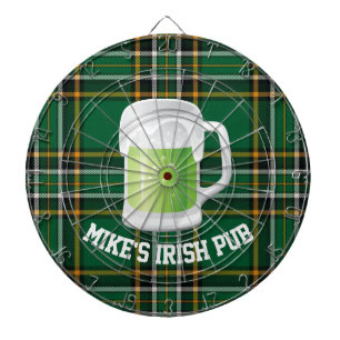 Green Plaid en Bier Custom Dart Board Dartbord
