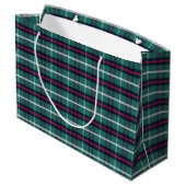 Green Plaid Gift Bag Groot Cadeauzakje (Achterkant Gekanteld)