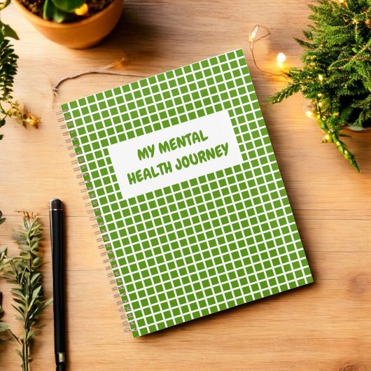Green Plaid Gingham Planner Geestelijke Gezondheid