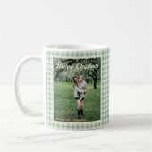  Green Plaid Gingham rustieke foto kerst Koffiemok (Links)