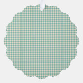  Green Plaid Gingham rustieke foto kerst Ornament Kaart (Achterkant)