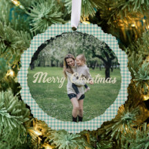  Green Plaid Gingham rustieke foto kerst