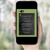 Green Plaid Graduation BBQ Party Photo Invitation