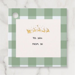 Green Plaid Holiday Favoriet Tags Bedankjes Labels