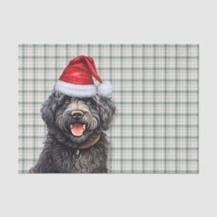 Green Plaid Kerst Barbet Hond Vakantie Tissuepapier