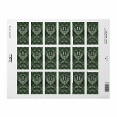 Green Plaid Monogram Kerstretouradres Etiket (Full Sheet)