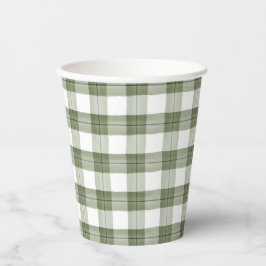 Green Plaid Paper Party Cup Papieren Bekers