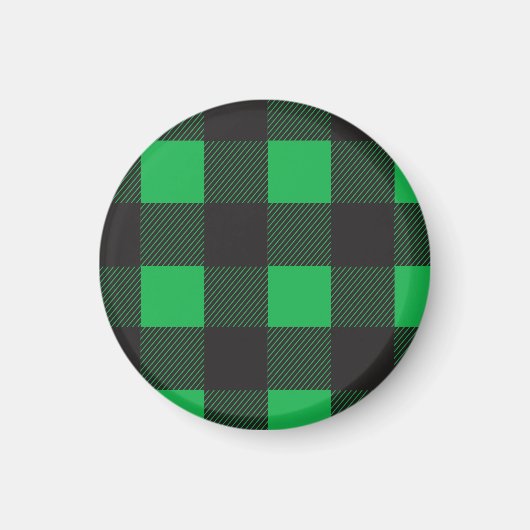 Green plaid pattern magneet (Voorkant)
