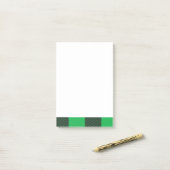 Green plaid pattern post-it® notes (Op bureau)