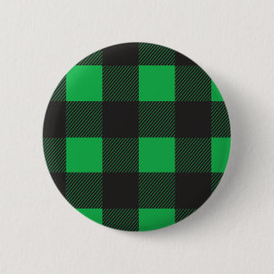 Green plaid pattern ronde button 5,7 cm