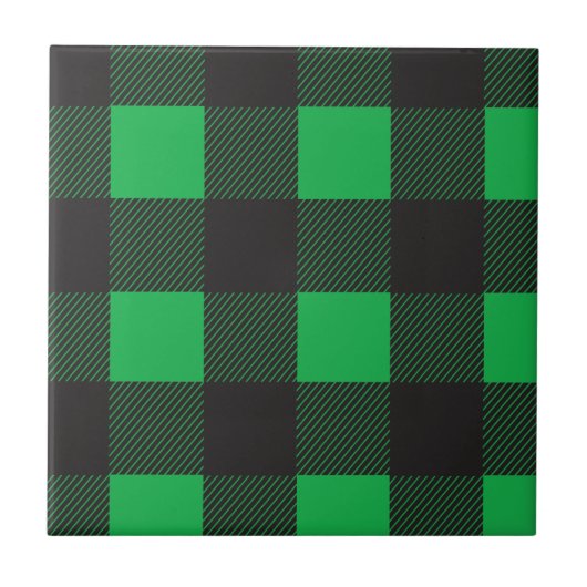 Green plaid pattern tegeltje (Voorkant)