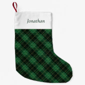 Green Plaid Personalized  Kleine Kerstsok (Voorkant)