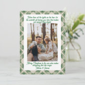 Green Plaid Portrait Photo Christmas Holiday Card Feestdagenkaart (Staand voorkant)