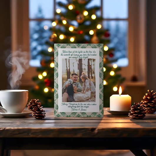 Green Plaid Portrait Photo Christmas Holiday Card Feestdagenkaart
