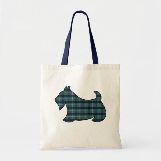 Green Plaid Schotse Terriër Canvas tas (Voorkant)