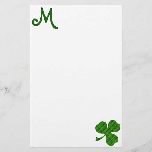 Green Plaid Shamrock Briefpapier (Voorkant)