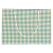 Green Plaid Tartan Gingham Kerstvakantie Groot Cadeauzakje (Achterkant)