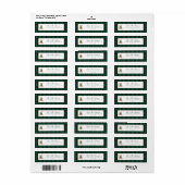 Green Plaid Teddy Bear Christmas Etiket (Full Sheet)