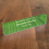 Green Plain Elegant Modern Minimalist Naambordje (Zijkant)