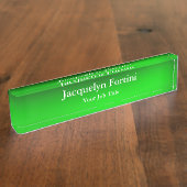 Green Plain Elegant Modern Minimalist Naambordje (Zijkant)