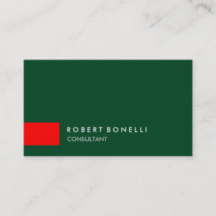 Green Plain Red Stripe Consultant Visitekaartje