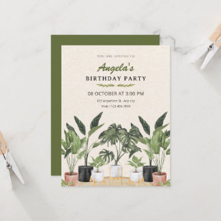 Green plants birthday kaart