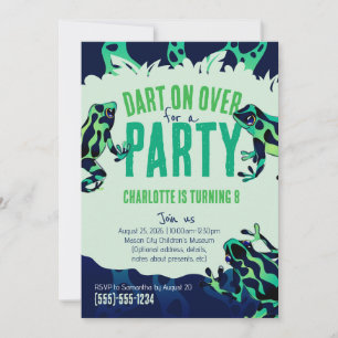 Green Poison Dart Frog Invitation d'anniversaire