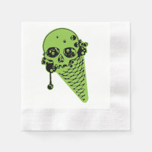 Green Poison Ice Cream Cone Napkins Servet