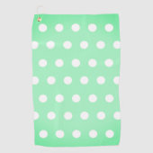 Green Poka Dots Golfhanddoek (Voorkant)