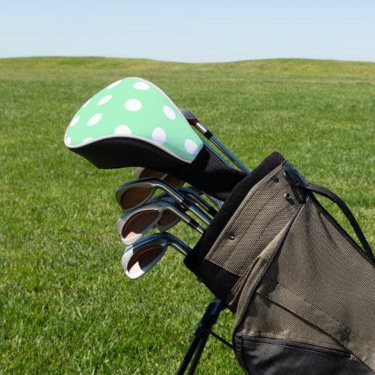 Green Poka Dots Golfheadcover (Insitu)