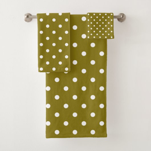 Green Polka Dot Bad Handdoek (Insitu)
