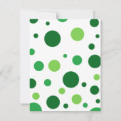 Green Polka Dot Birthday Party Pet Invite Kaart (Achterkant)