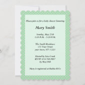 Green Polka Dot Lace Heart Baby shower Invitation (Dos)