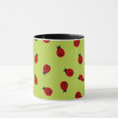 Green Polka Dot Ladybug Mok (Midden)