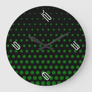 Green Polka Dot Modern Black Grote Klok