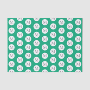 Green Polka Dot Monogram Tas Tissuepapier