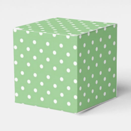 Green Polka Dot Pattern Bedankdoosjes (Voorkant Zijde)