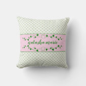 Green Polka Dot Personalized Kussen (Voorkant)