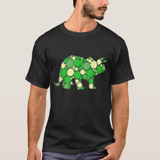 Green Polka Dot T Rex Dinosaur tshirt Internationa (Devant)