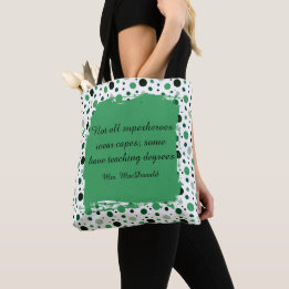 Green Polka dot teacher appreciation gift Draagtas