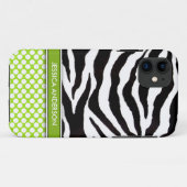 Green Polka Dot Zebra Stripe iPhone 5 Hoesje (Achterkant (horizontaal))